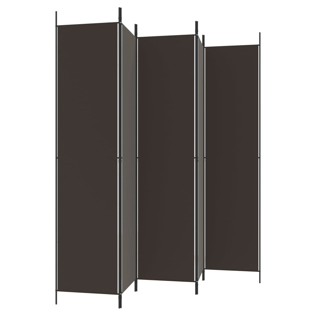 Kamerscherm Met 5 Panelen 250X220 Cm Stof Bruin