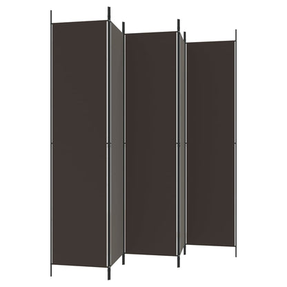 Kamerscherm Met 5 Panelen 250X220 Cm Stof Bruin