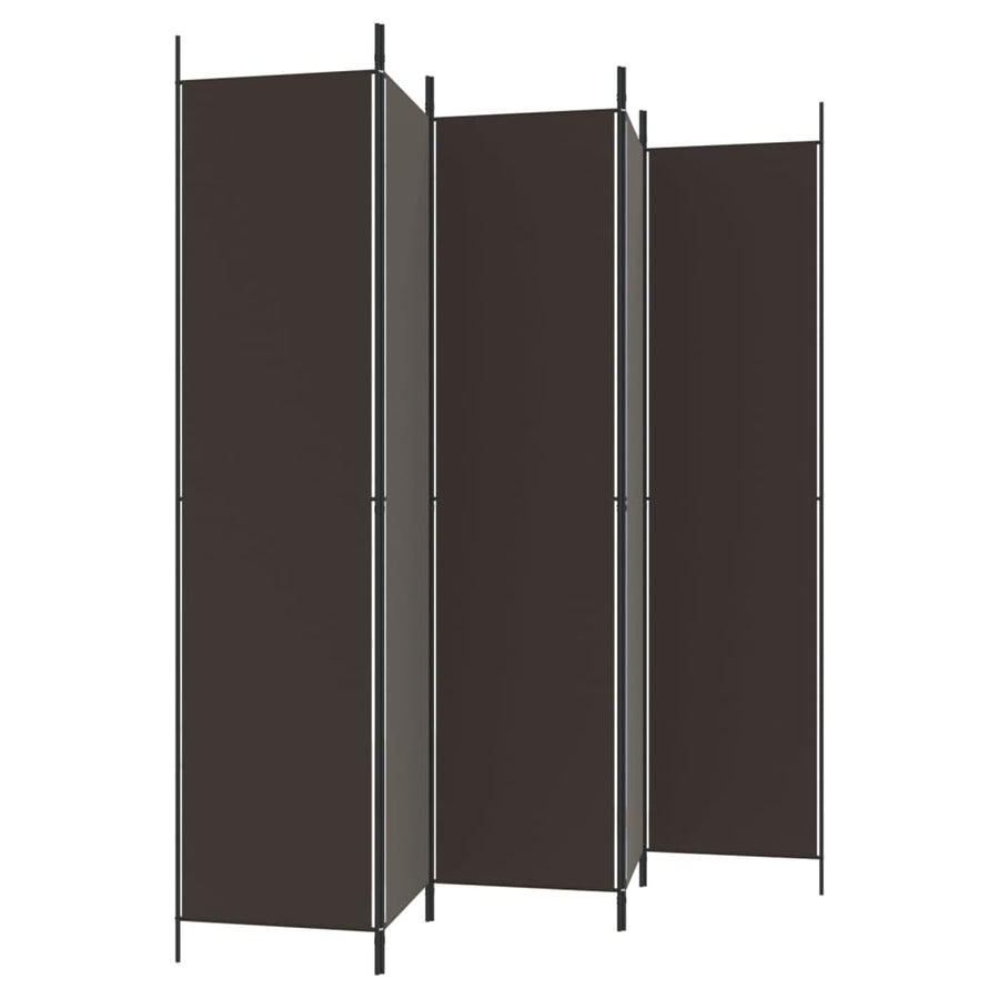 Kamerscherm Met 5 Panelen 250X220 Cm Stof Bruin