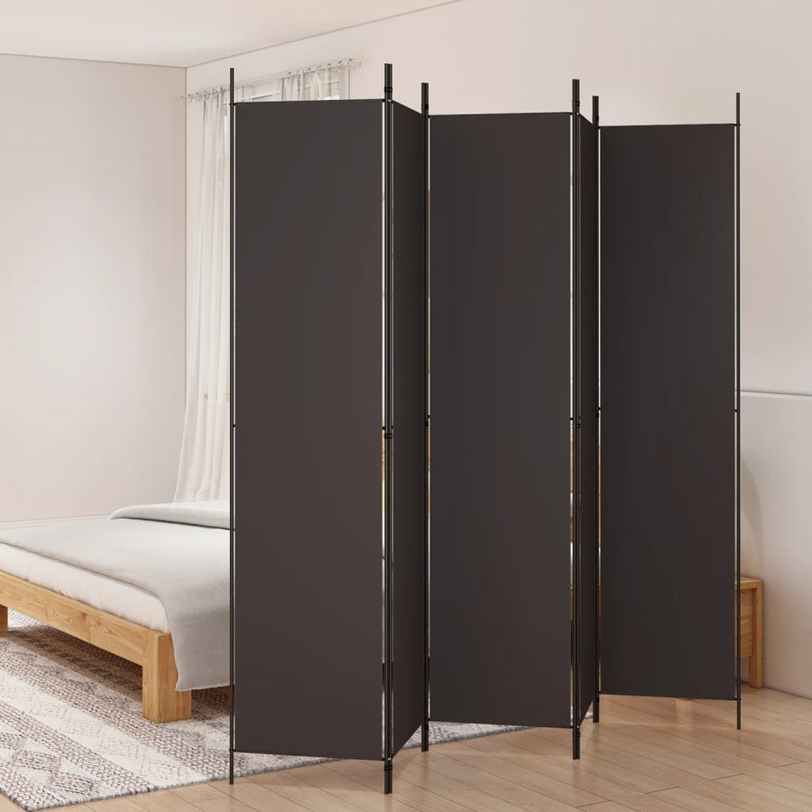 Kamerscherm Met 5 Panelen 250X220 Cm Stof Bruin