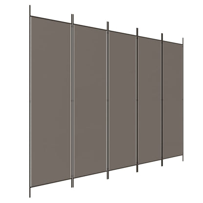 Kamerscherm Met 5 Panelen 250X220 Cm Stof Antracietkleurig