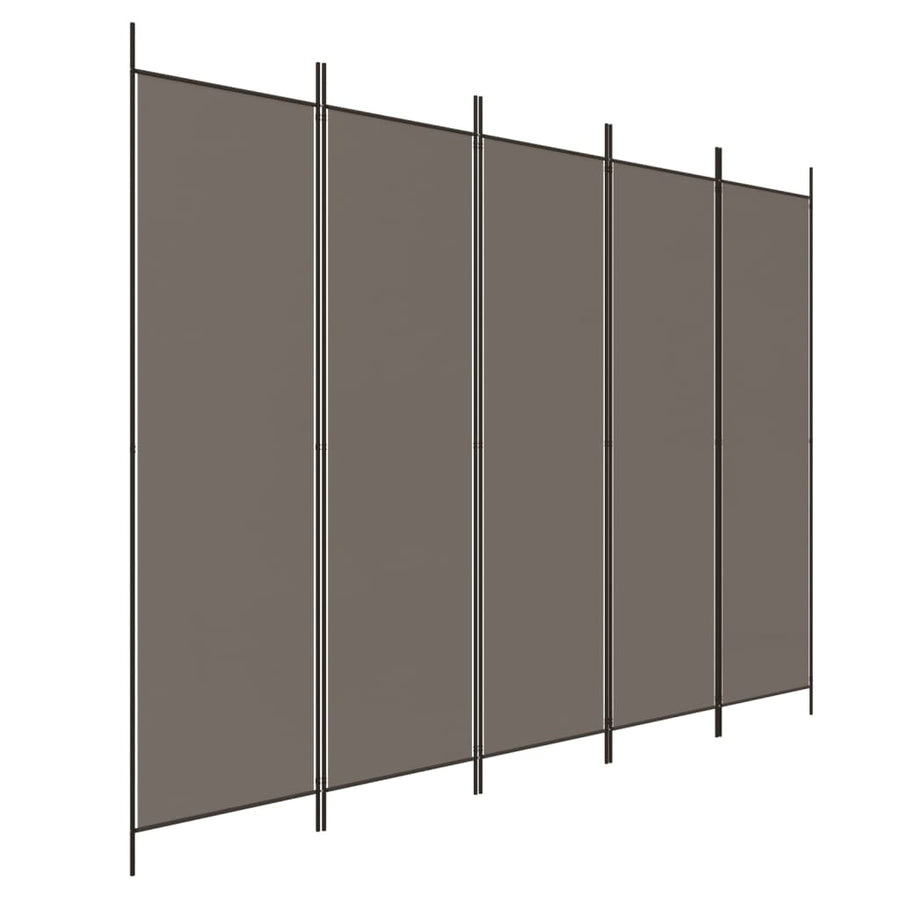 Kamerscherm Met 5 Panelen 250X220 Cm Stof Antracietkleurig