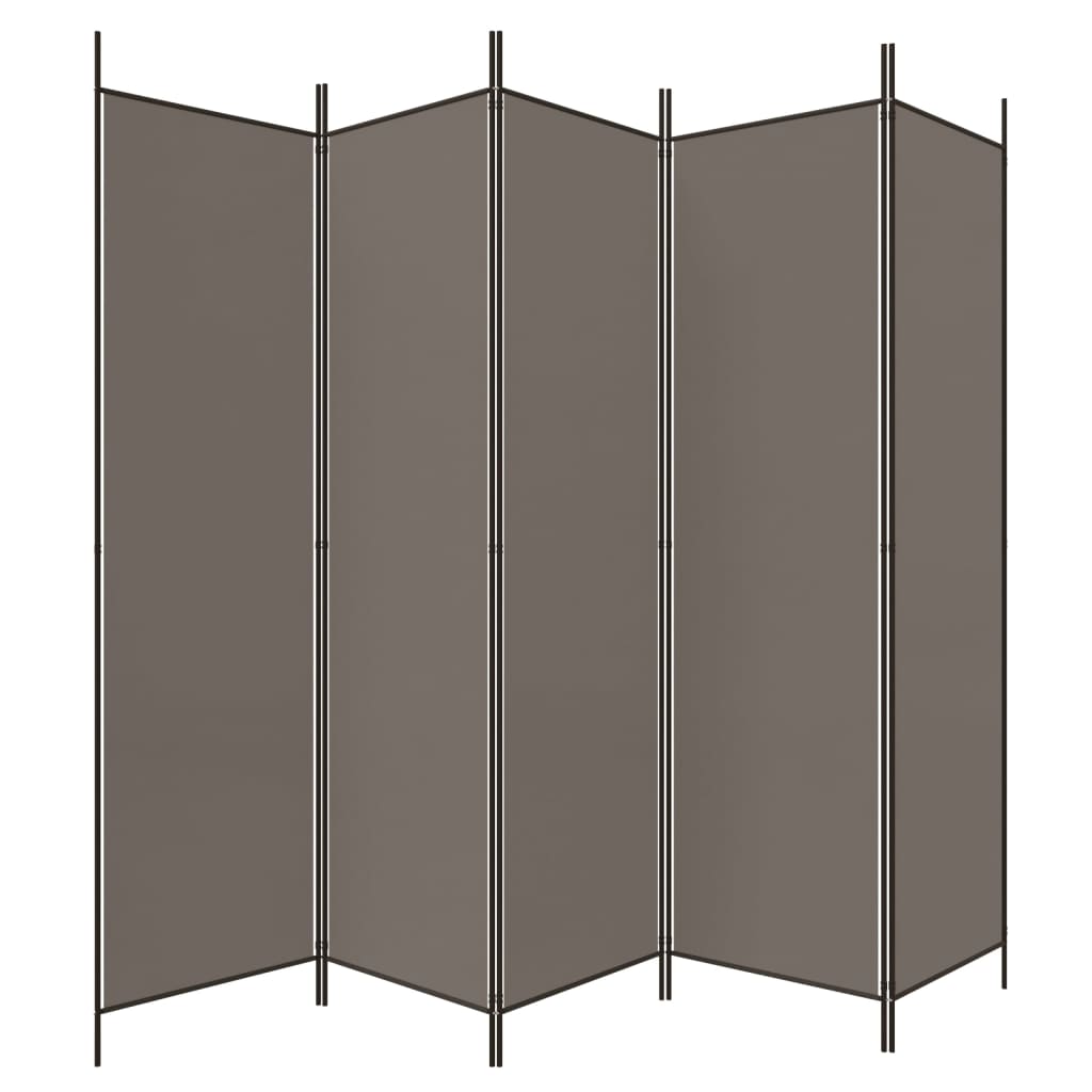 Kamerscherm Met 5 Panelen 250X220 Cm Stof Antracietkleurig