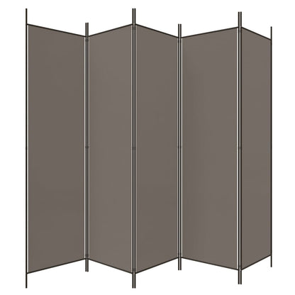 Kamerscherm Met 5 Panelen 250X220 Cm Stof Antracietkleurig