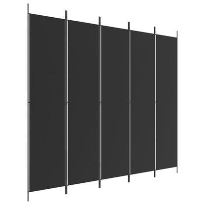 Kamerscherm Met 5 Panelen 250X220 Cm Stof Zwart