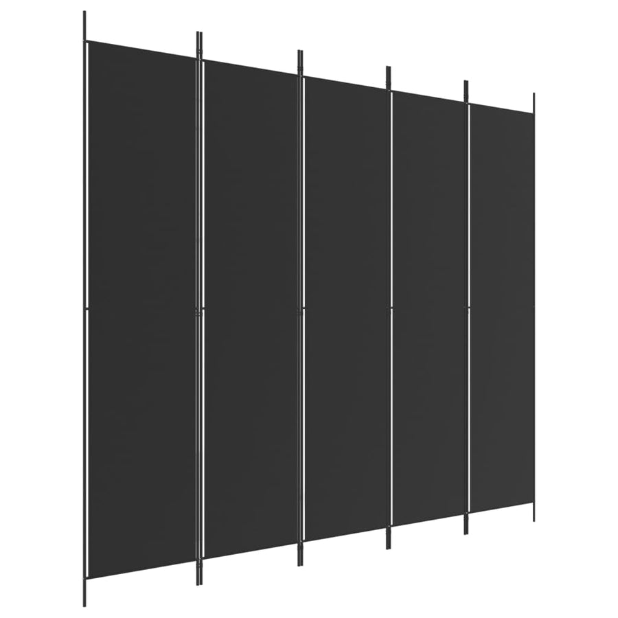 Kamerscherm Met 5 Panelen 250X220 Cm Stof Zwart