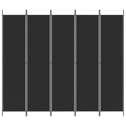 Kamerscherm Met 5 Panelen 250X220 Cm Stof Zwart