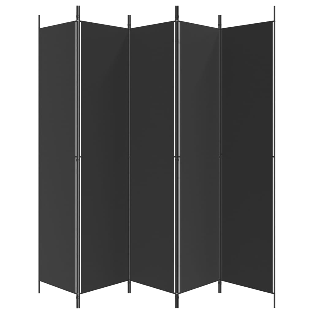 Kamerscherm Met 5 Panelen 250X220 Cm Stof Zwart