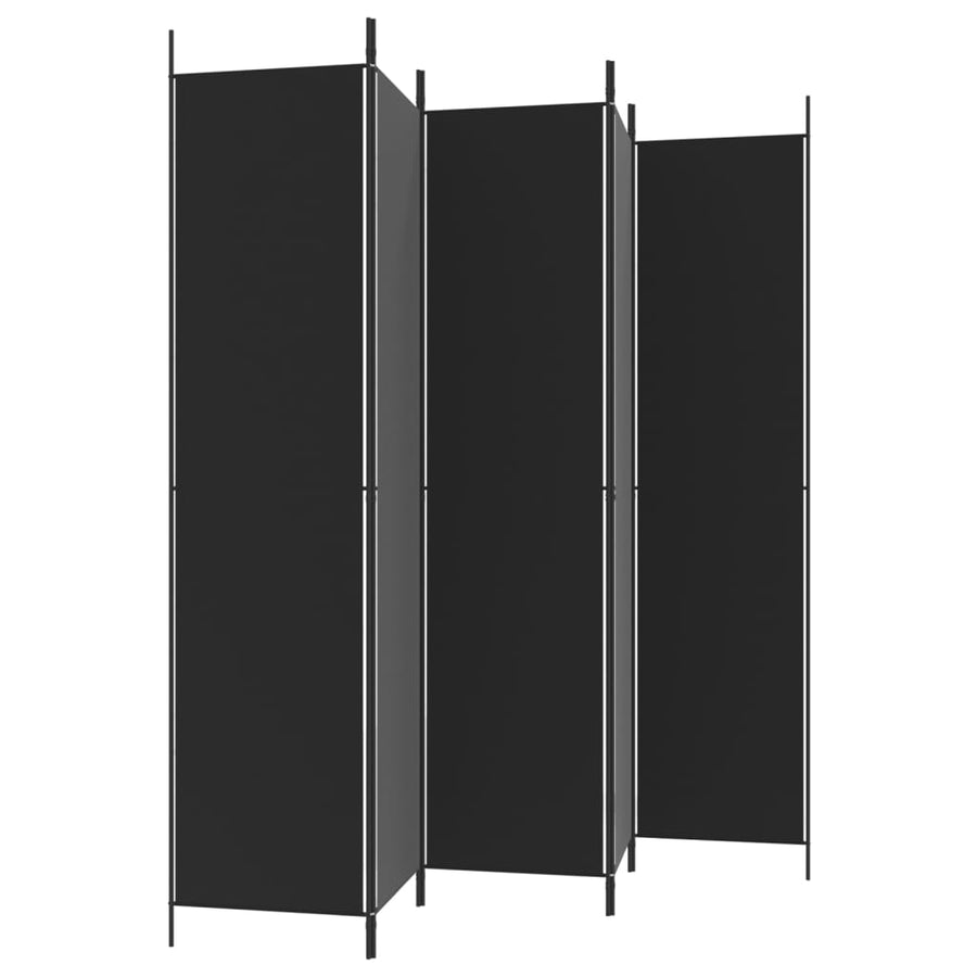 Kamerscherm Met 5 Panelen 250X220 Cm Stof Zwart