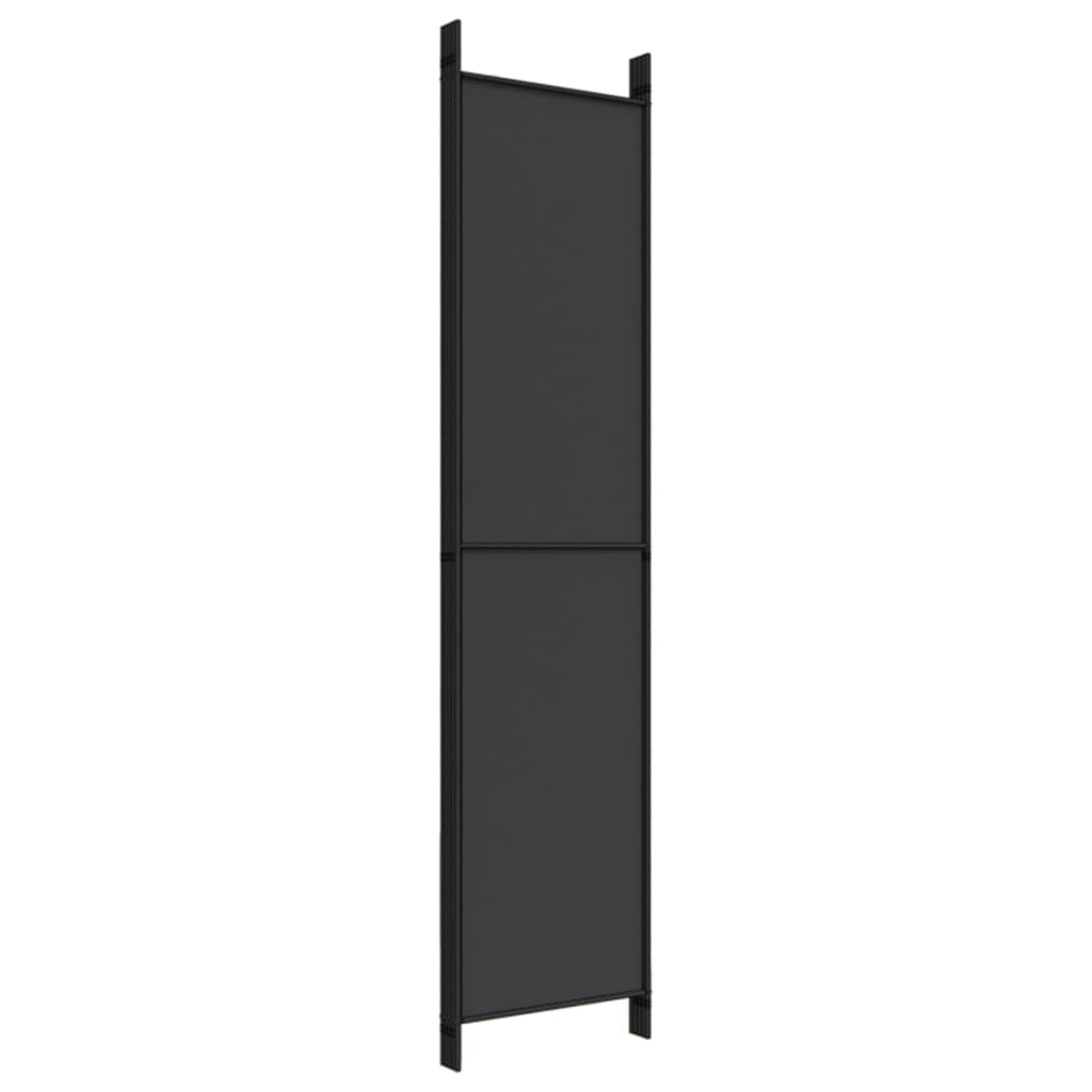 Kamerscherm Met 5 Panelen 250X220 Cm Stof Zwart