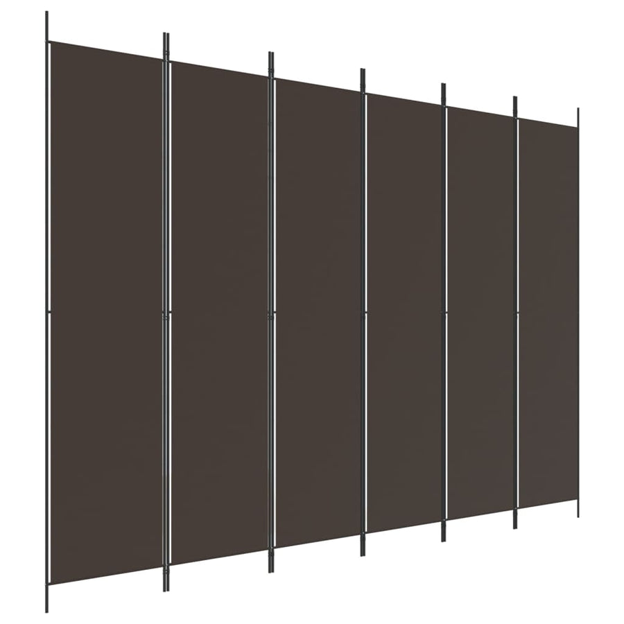 Kamerscherm Met 6 Panelen 300X220 Cm Stof Bruin