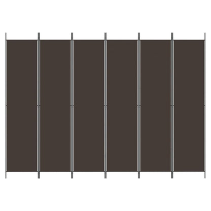 Kamerscherm Met 6 Panelen 300X220 Cm Stof Bruin
