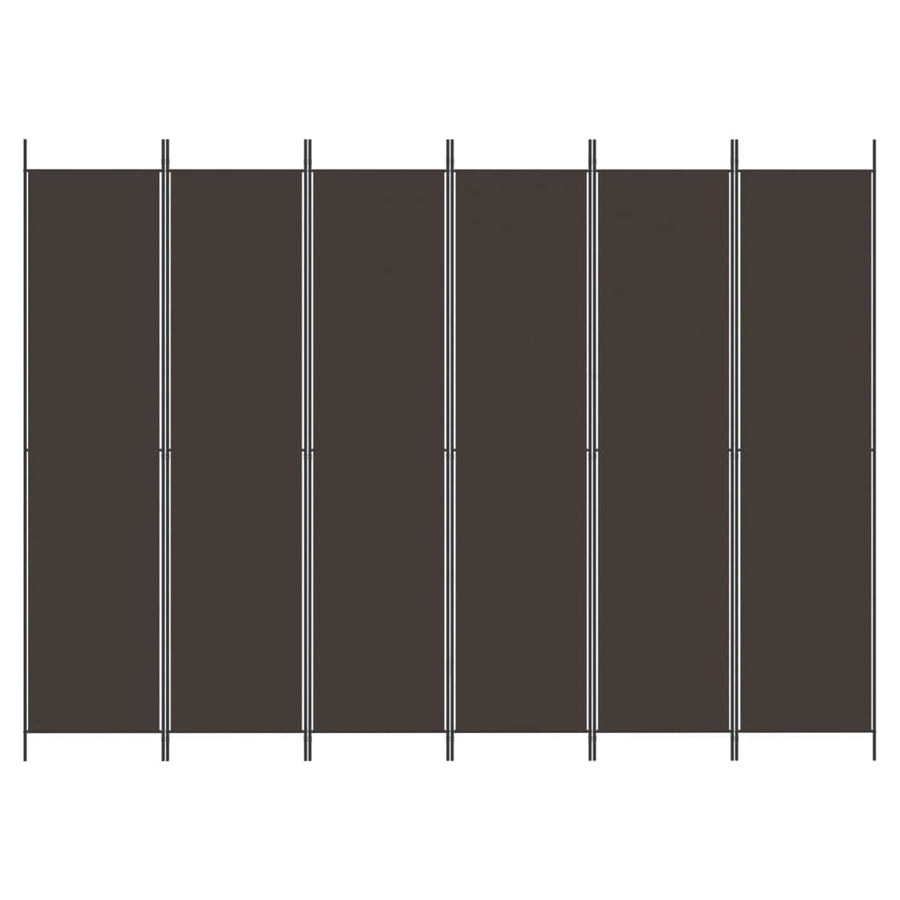 Kamerscherm Met 6 Panelen 300X220 Cm Stof Bruin