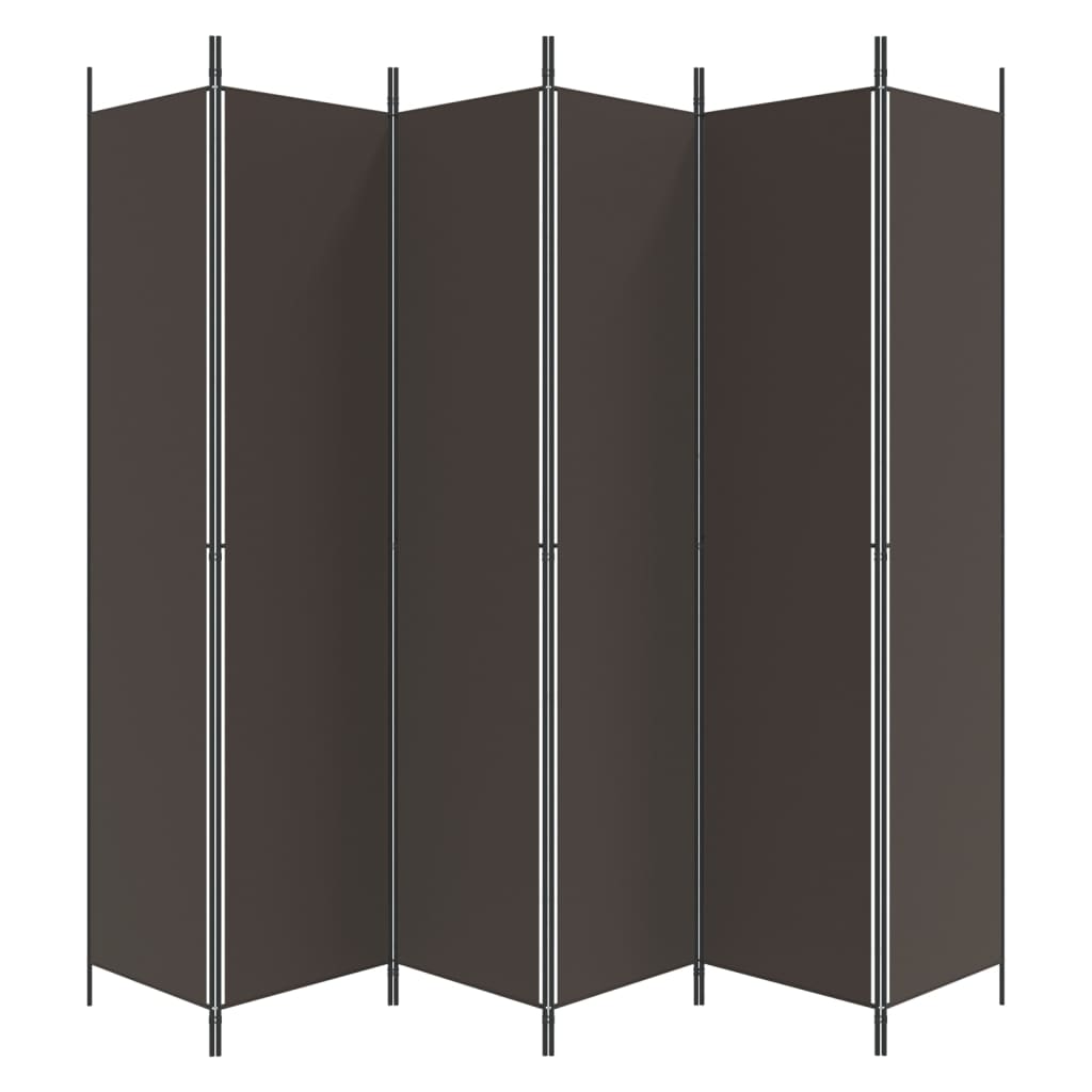 Kamerscherm Met 6 Panelen 300X220 Cm Stof Bruin