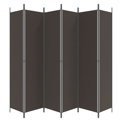 Kamerscherm Met 6 Panelen 300X220 Cm Stof Bruin