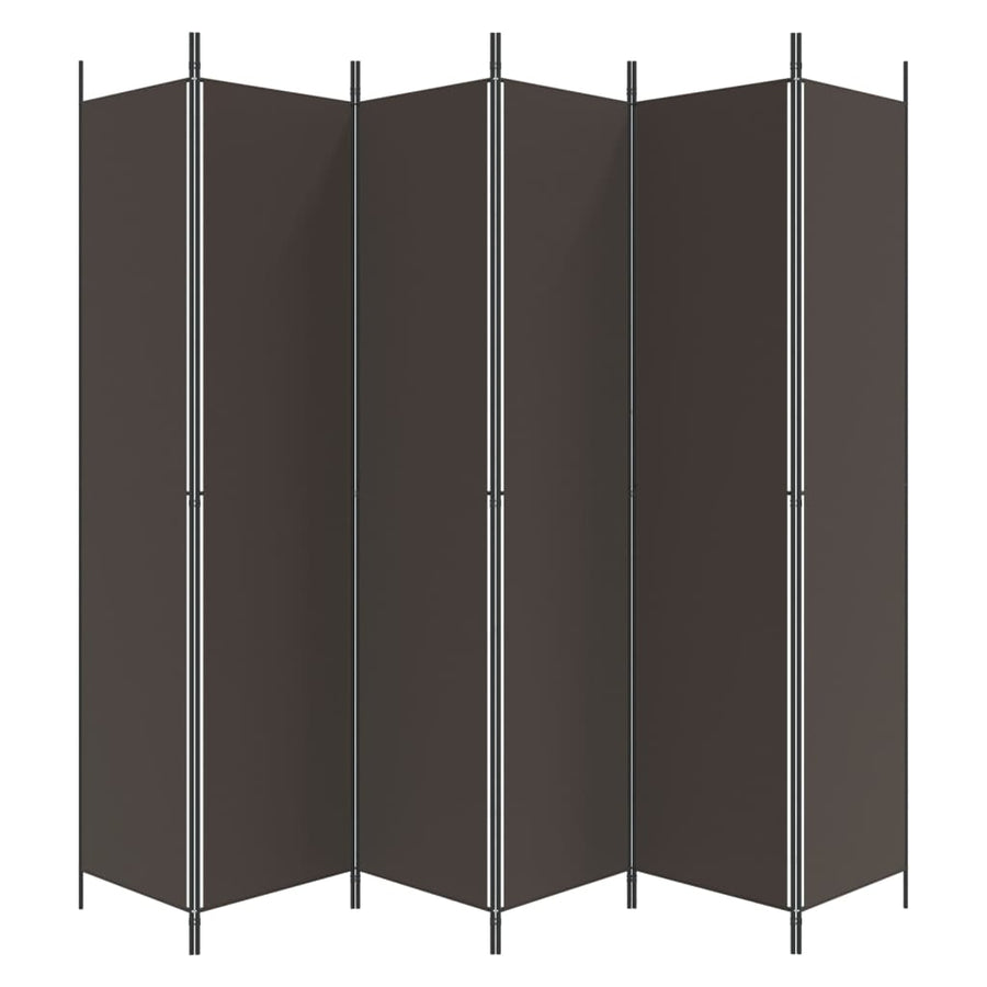 Kamerscherm Met 6 Panelen 300X220 Cm Stof Bruin