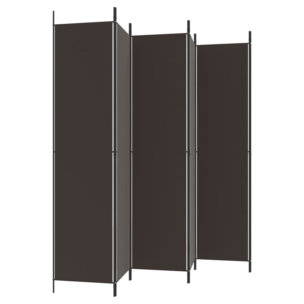 Kamerscherm Met 6 Panelen 300X220 Cm Stof Bruin