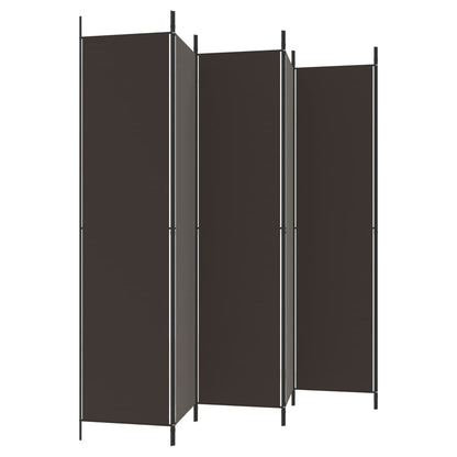 Kamerscherm Met 6 Panelen 300X220 Cm Stof Bruin