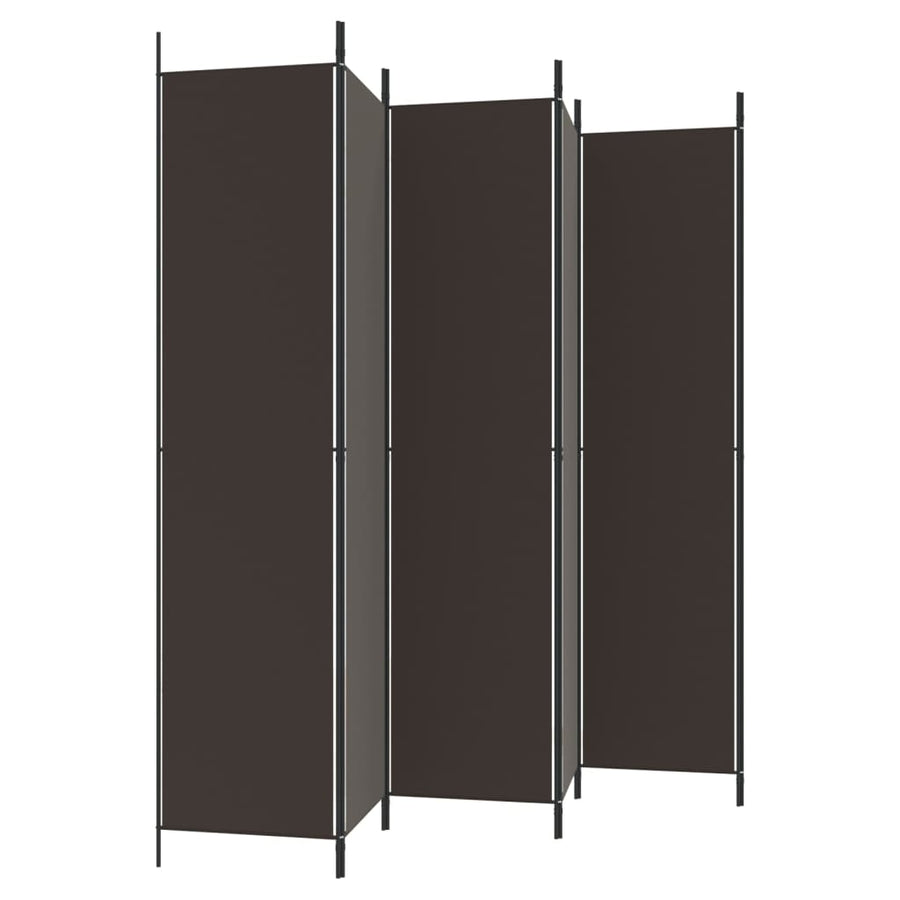 Kamerscherm Met 6 Panelen 300X220 Cm Stof Bruin