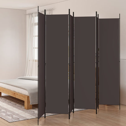 Kamerscherm Met 6 Panelen 300X220 Cm Stof Bruin