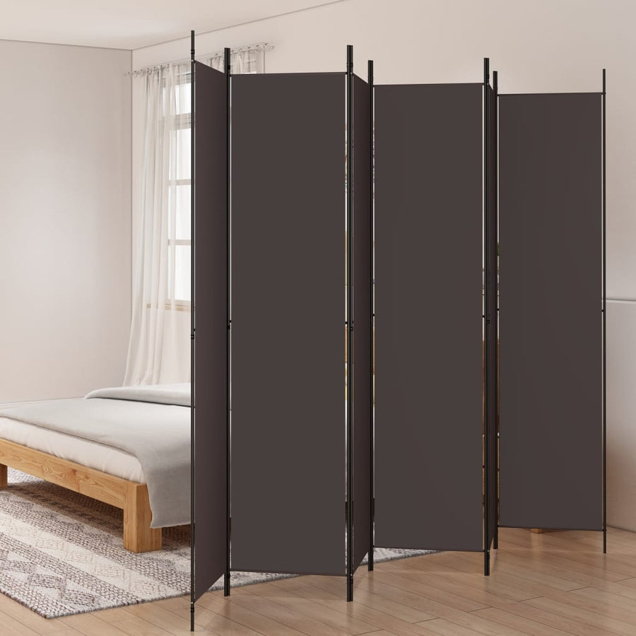 Kamerscherm Met 6 Panelen 300X220 Cm Stof Bruin