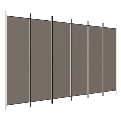 Kamerscherm Met 6 Panelen 300X220 Cm Stof Antracietkleurig