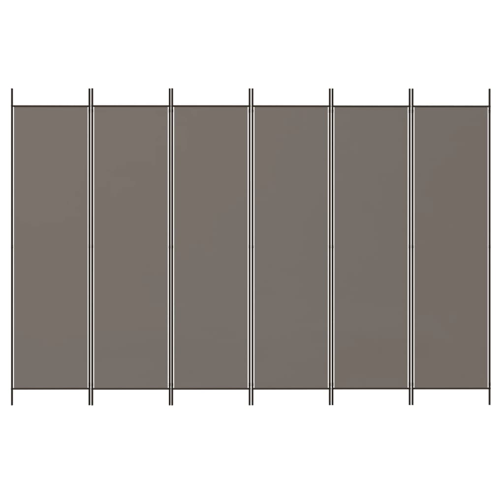 Kamerscherm Met 6 Panelen 300X220 Cm Stof Antracietkleurig