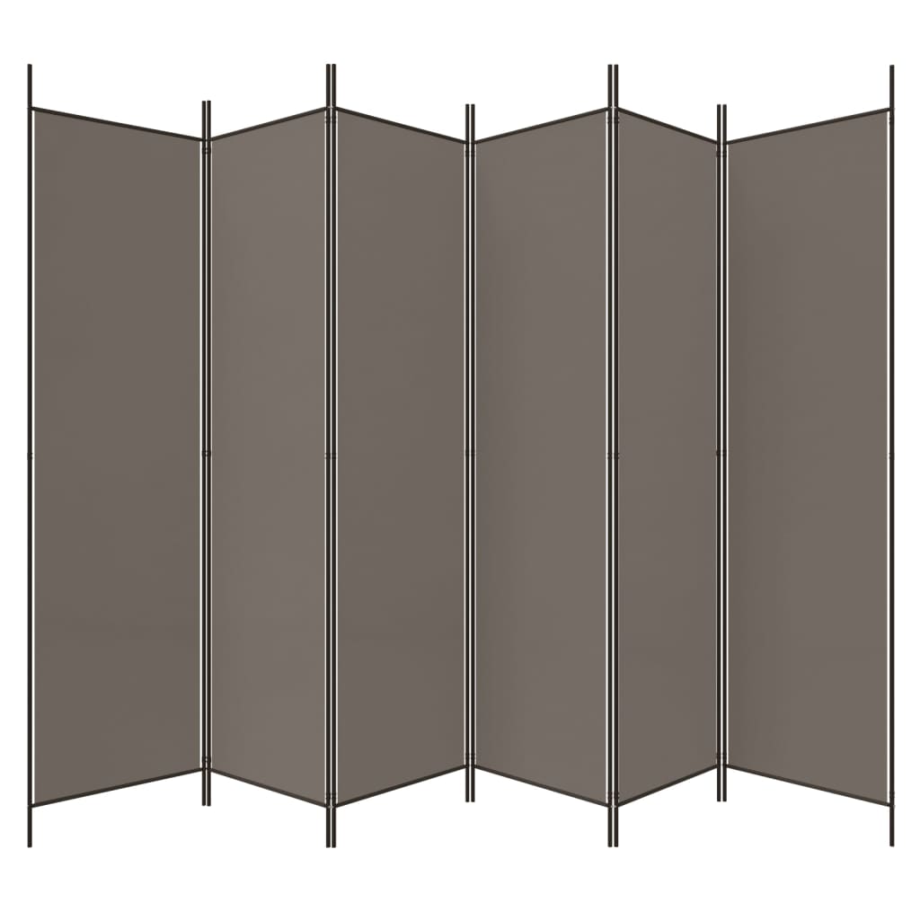 Kamerscherm Met 6 Panelen 300X220 Cm Stof Antracietkleurig