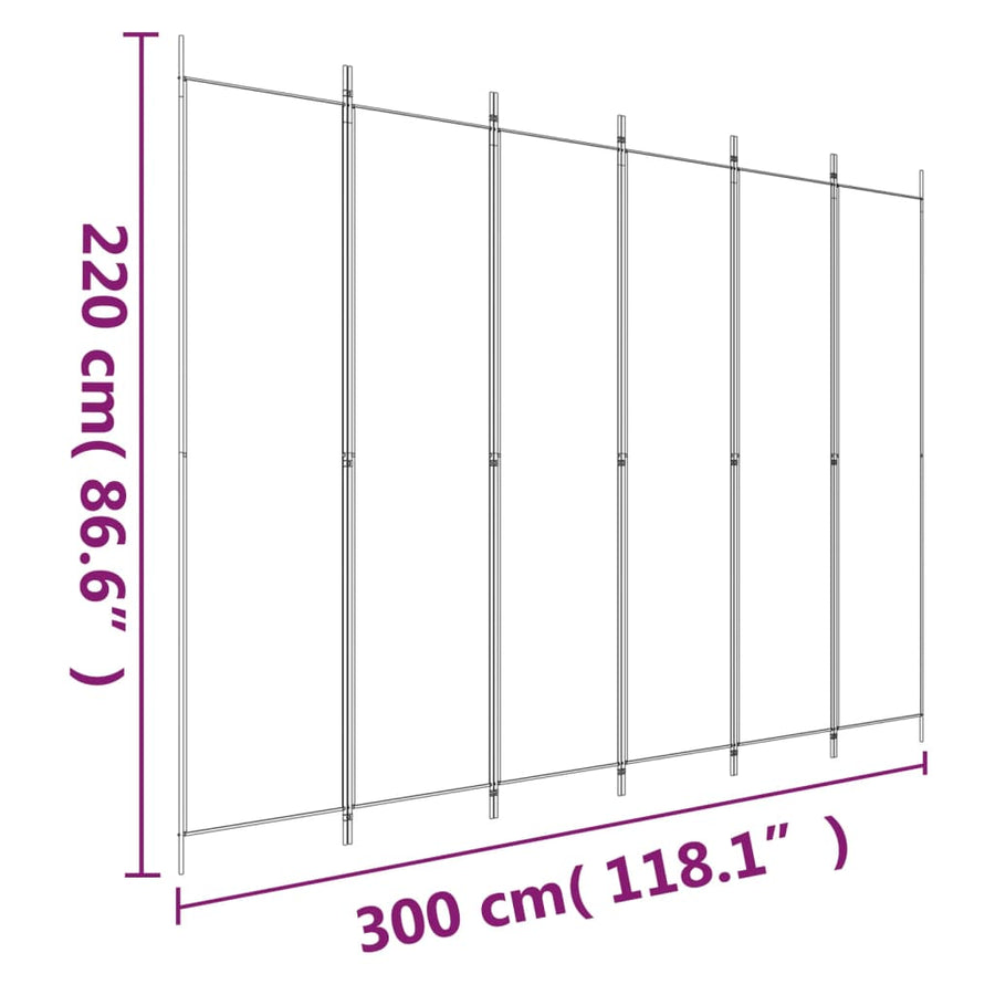 Kamerscherm Met 6 Panelen 300X220 Cm Stof Antracietkleurig