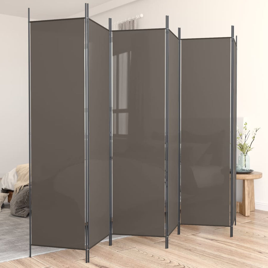 Kamerscherm Met 6 Panelen 300X220 Cm Stof Antracietkleurig
