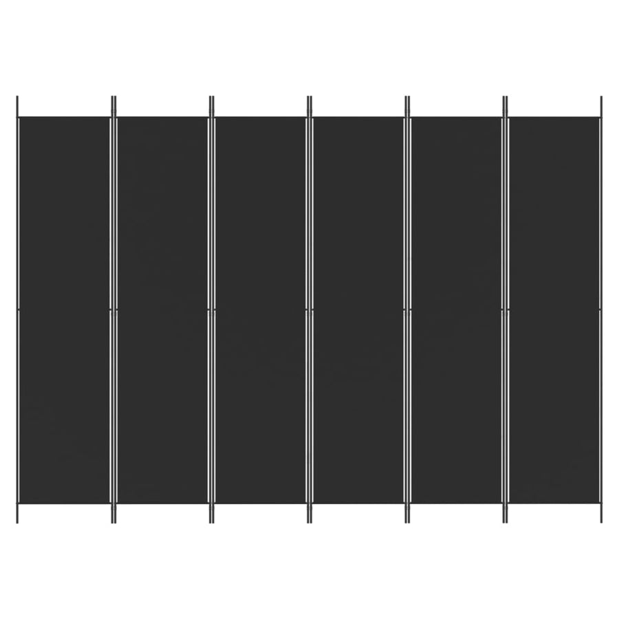 Kamerscherm Met 6 Panelen 300X220 Cm Stof Zwart