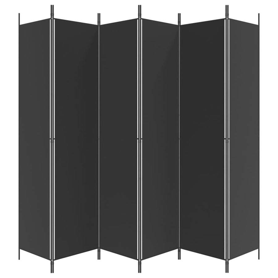 Kamerscherm Met 6 Panelen 300X220 Cm Stof Zwart