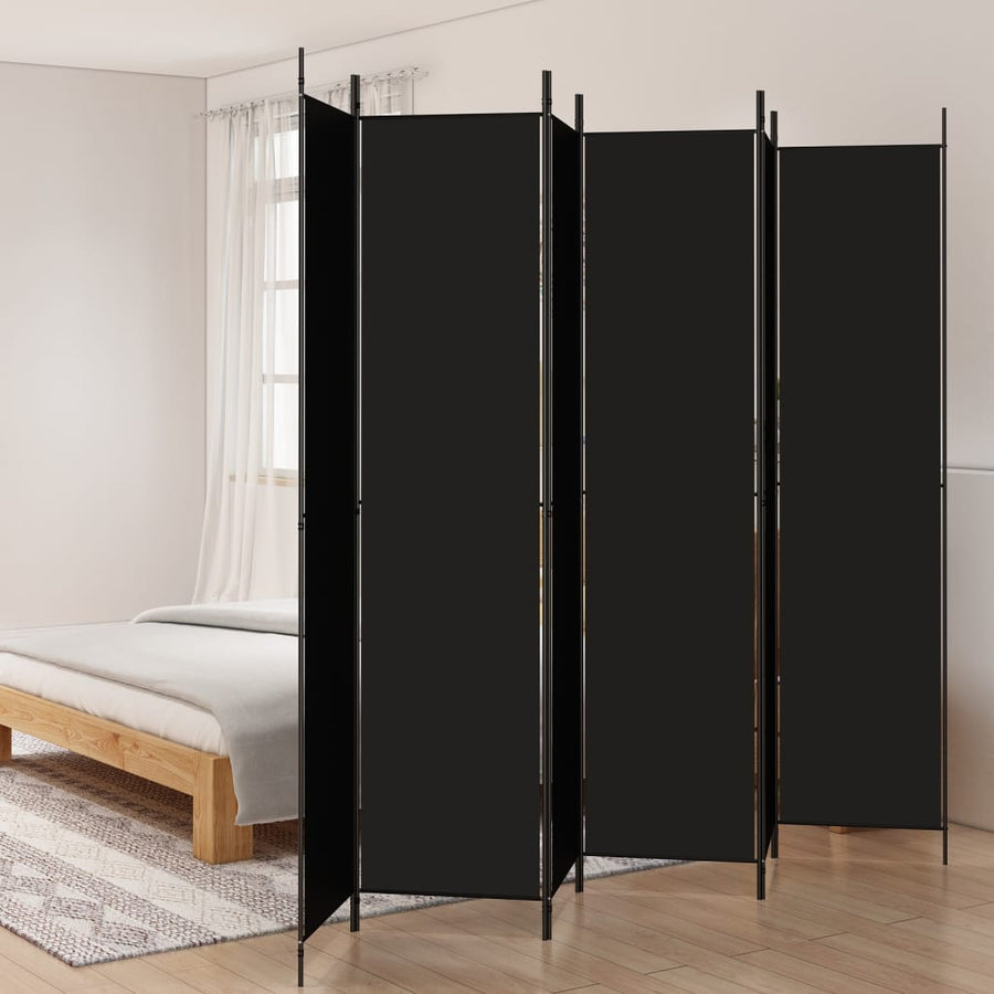 Kamerscherm Met 6 Panelen 300X220 Cm Stof Zwart