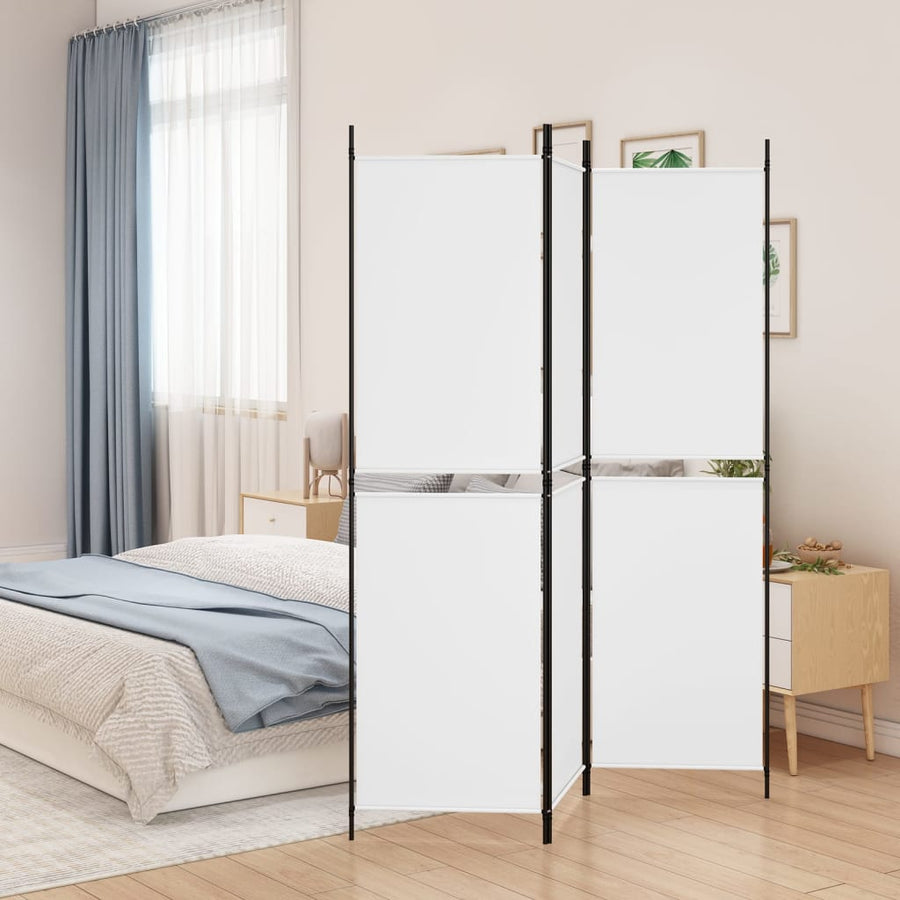 Kamerscherm Met 3 Panelen Stof 150 x 180 cm Wit