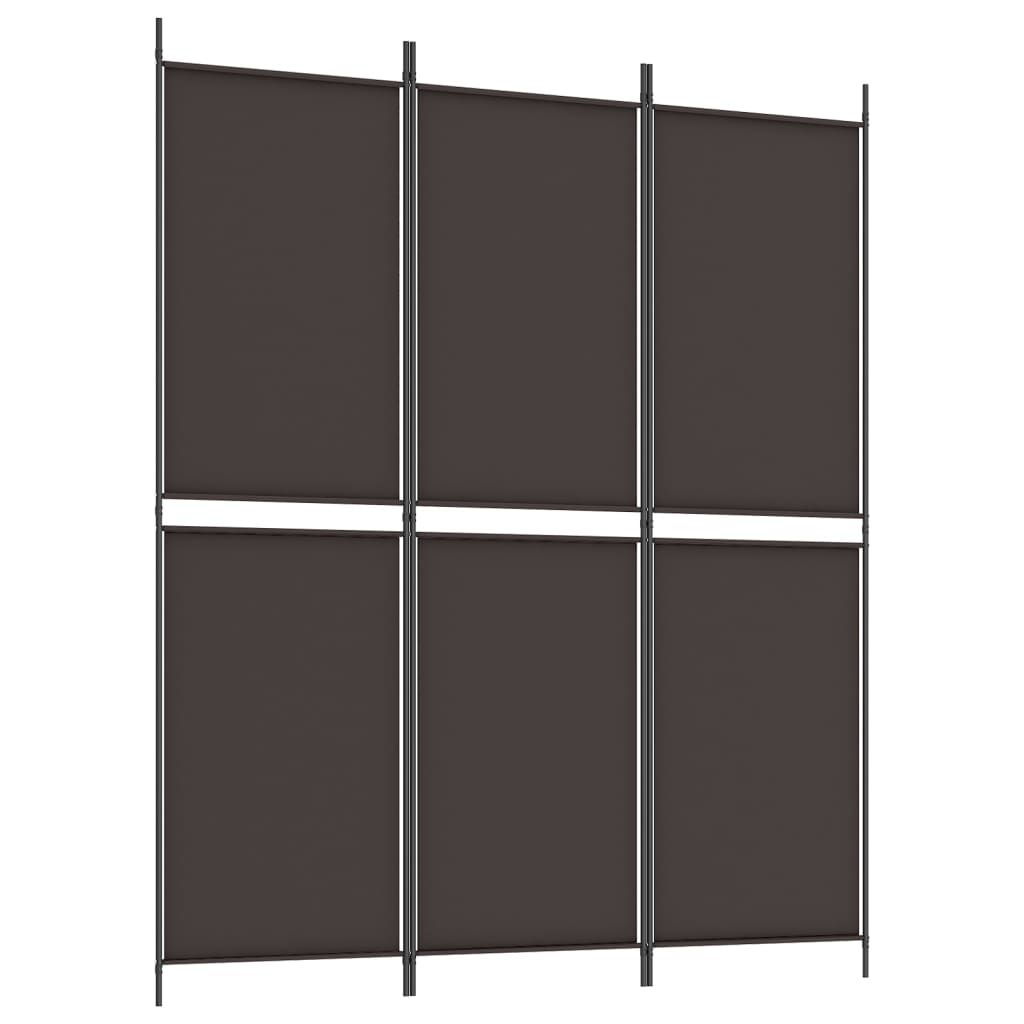 Kamerscherm Met 3 Panelen Stof Bruin 3
