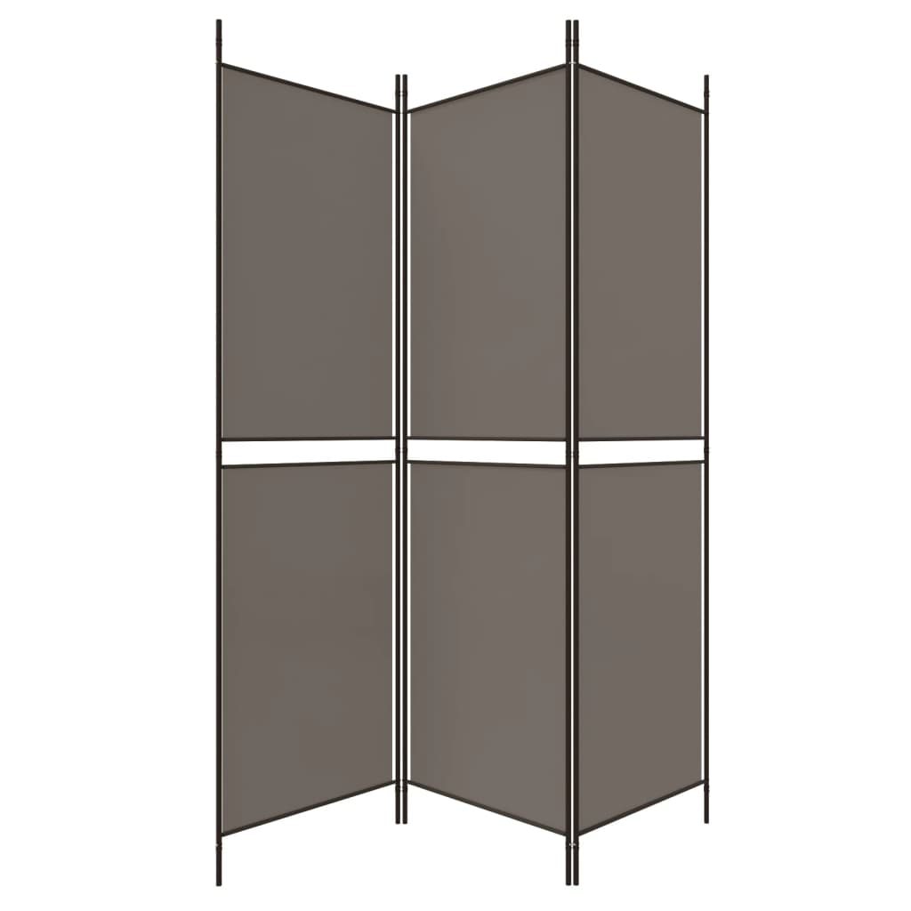 Kamerscherm met 3 panelen 150x180 cm stof antracietkleurig