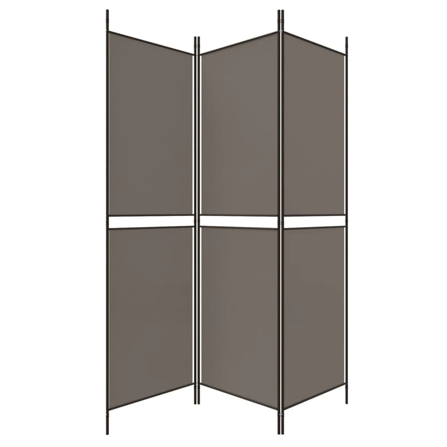 Kamerscherm met 3 panelen 150x180 cm stof antracietkleurig