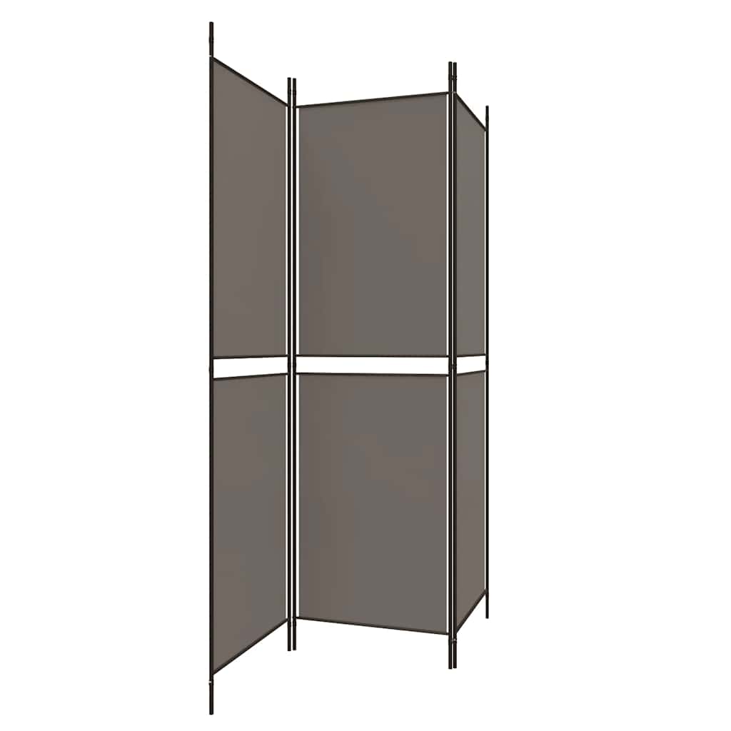 Kamerscherm met 3 panelen 150x180 cm stof antracietkleurig