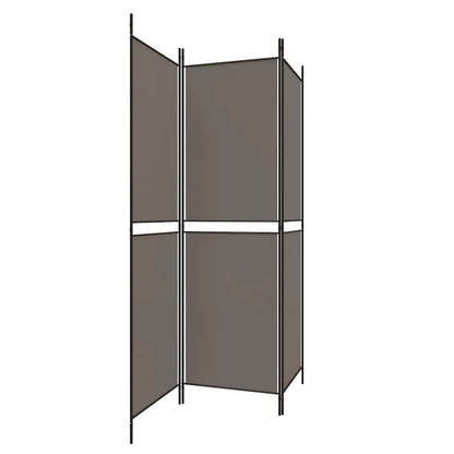 Kamerscherm met 3 panelen 150x180 cm stof antracietkleurig