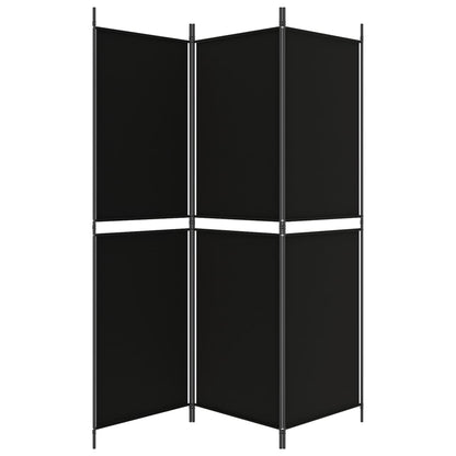 Kamerscherm met 3 panelen 150x180 cm stof zwart