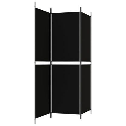 Kamerscherm met 3 panelen 150x180 cm stof zwart