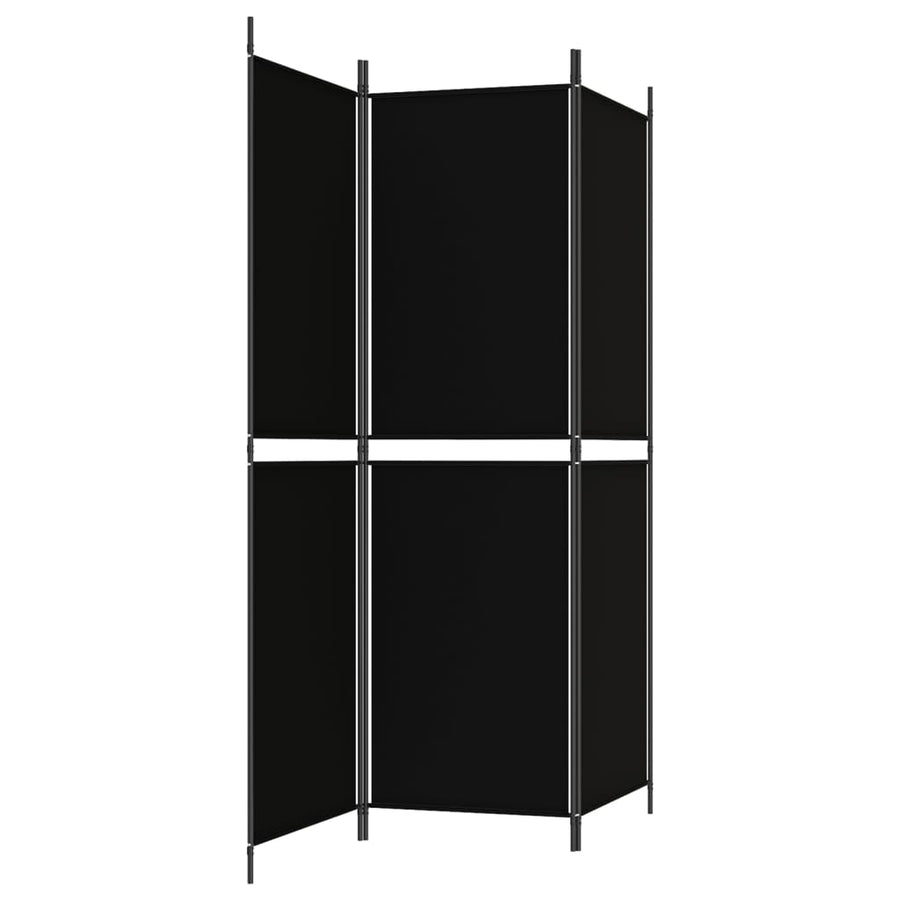Kamerscherm met 3 panelen 150x180 cm stof zwart