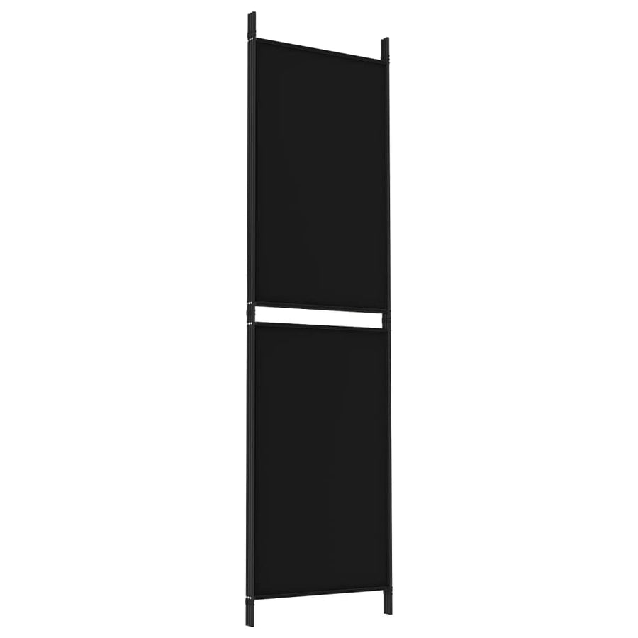 Kamerscherm met 3 panelen 150x180 cm stof zwart