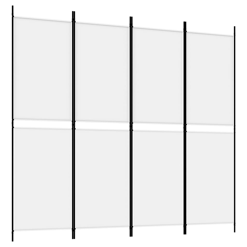 Kamerscherm Met 4 Panelen 200X180 Cm Stof Wit