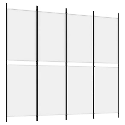 Kamerscherm Met 4 Panelen 200X180 Cm Stof Wit