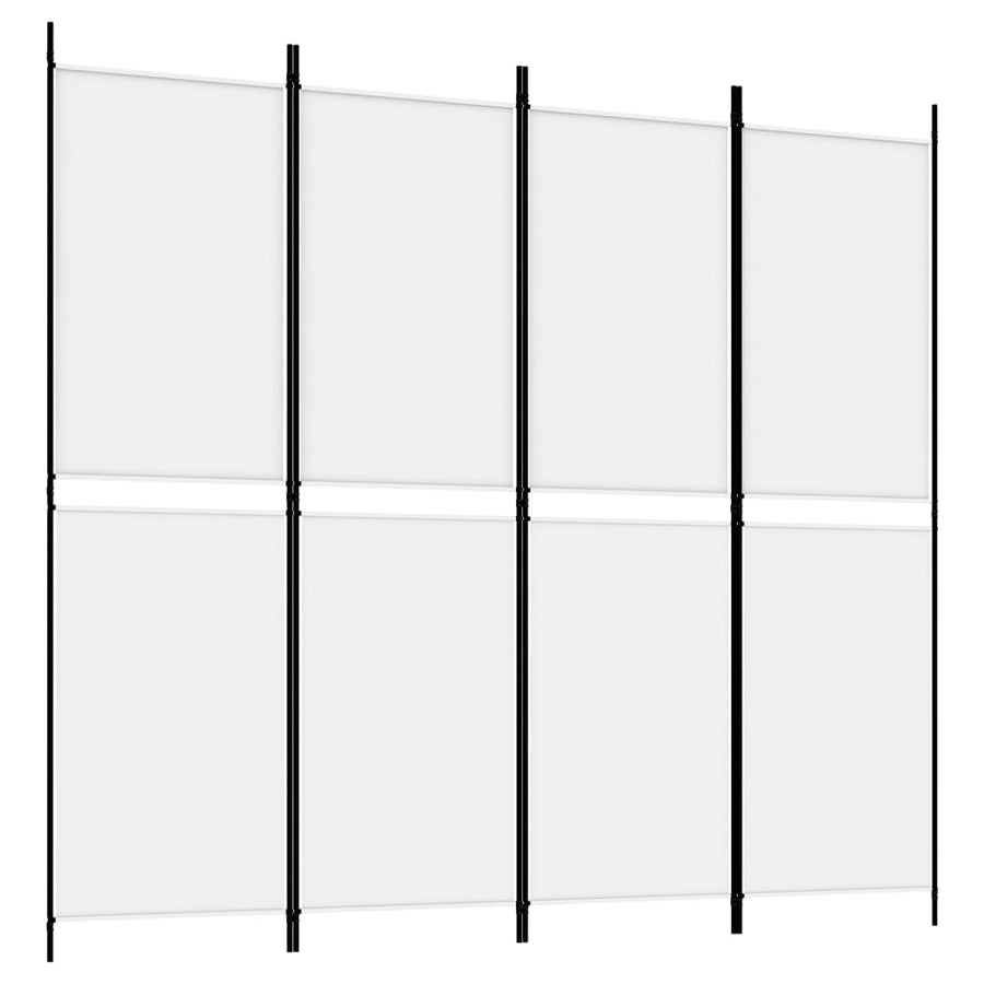 Kamerscherm Met 4 Panelen 200X180 Cm Stof Wit