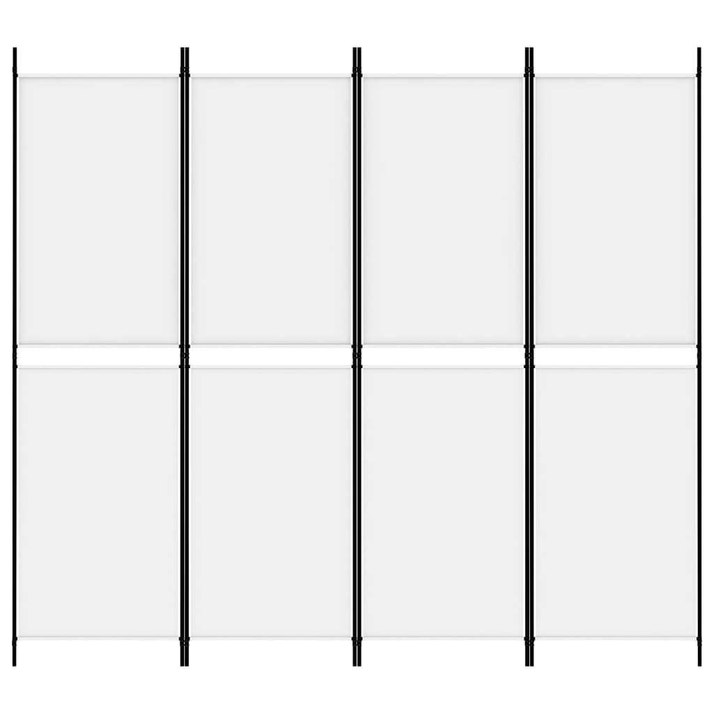 Kamerscherm Met 4 Panelen 200X180 Cm Stof Wit