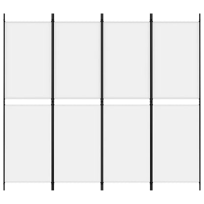Kamerscherm Met 4 Panelen 200X180 Cm Stof Wit