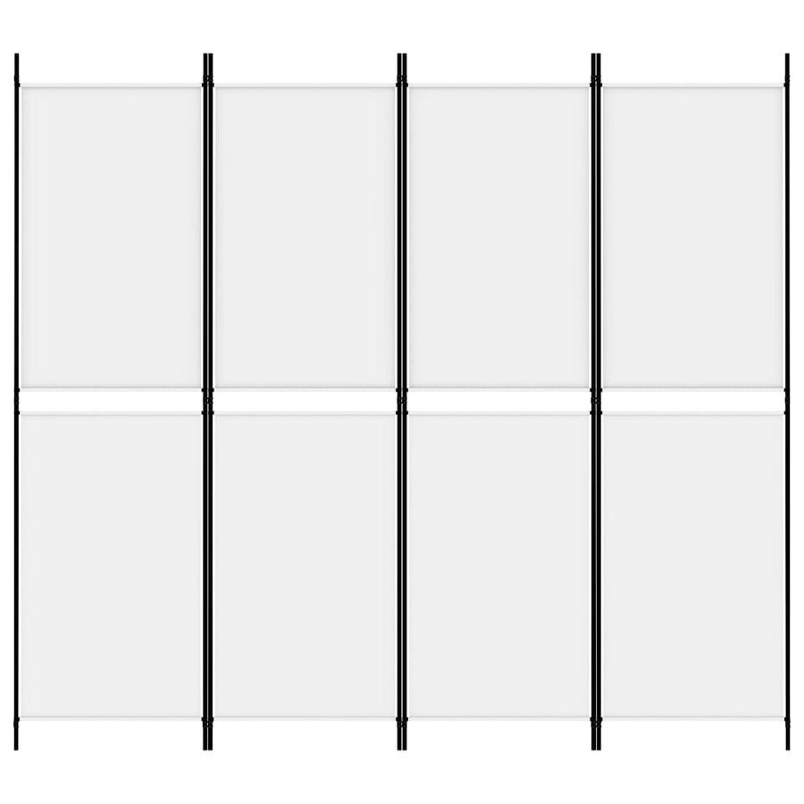 Kamerscherm Met 4 Panelen 200X180 Cm Stof Wit