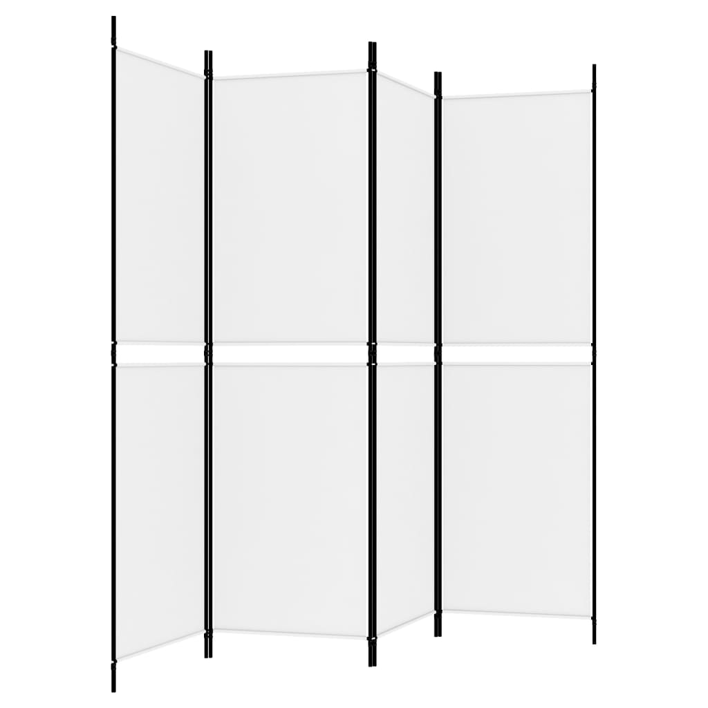 Kamerscherm Met 4 Panelen 200X180 Cm Stof Wit